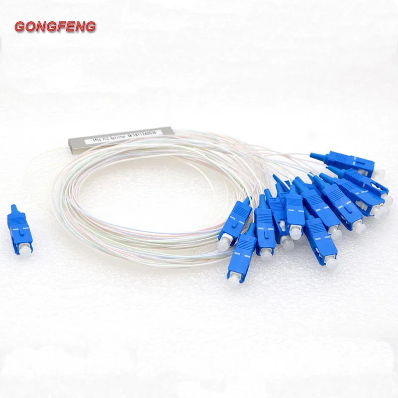 30Pcs New 0.9mm Mini PLC Optical Fiber Splitter SC/UPC/APC1:16 Single Mode Differential Fiber Optical Splitter Special Wholesale