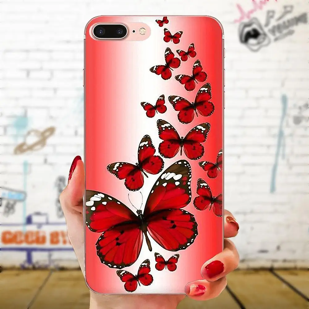 Мягкий чехол из ТПУ с Защитный изображением синей бабочки для htc Desire 530 626 628 630 816 820