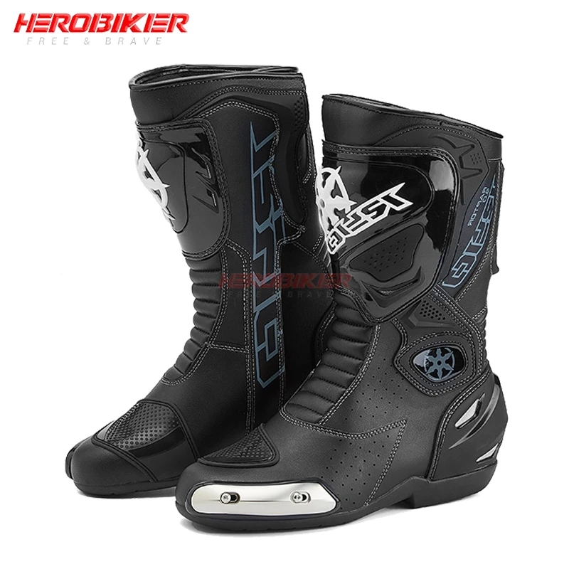 

Motorcycle Boots Men Moto Four Season Racing Motocross Off-Road Breathable Motorbike Non-slip Shoes Profession Riding Botas