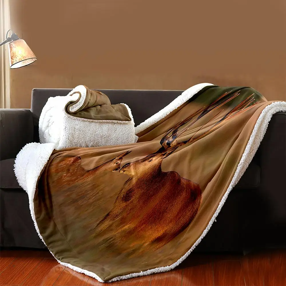 Irisbell плед на кровать с изображением животных мира оленя диван 3D животное Принт