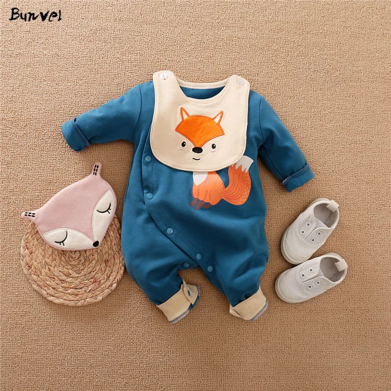 Bunvel/Весенний Комбинезон для маленьких девочек и мальчиков Модные комбинезоны с