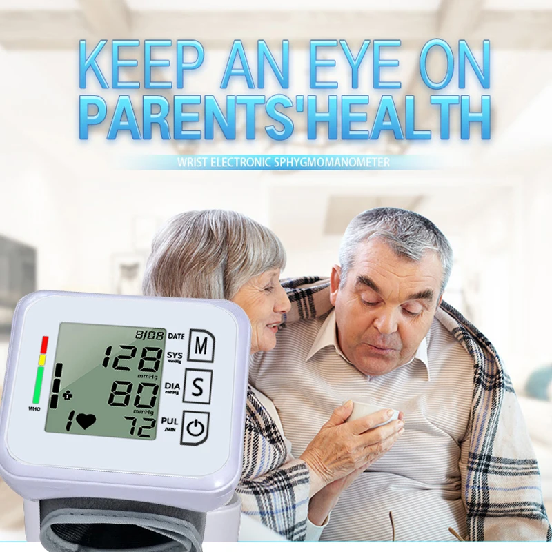 

Светодиодный портативный прибор для измерения артериального давления на запястье, цифровой сфигмоманометр, пульсометр