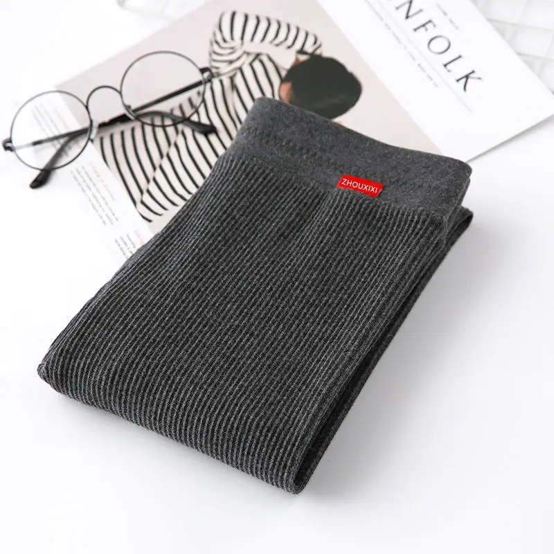 Autumn Winter Slim Knitting Leggings Women High Waist Warm Add Cotton Casual Leggings 2021 Solid Color High Elasticity Pants