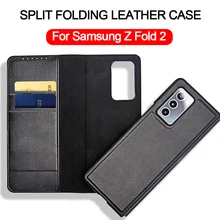 For Samsung Galaxy Z Fold 2 5G Case CENMASO Luxury Leather Magnetic Wallet Folding Flip Cover For Samsung Z Fold2 Phone Case