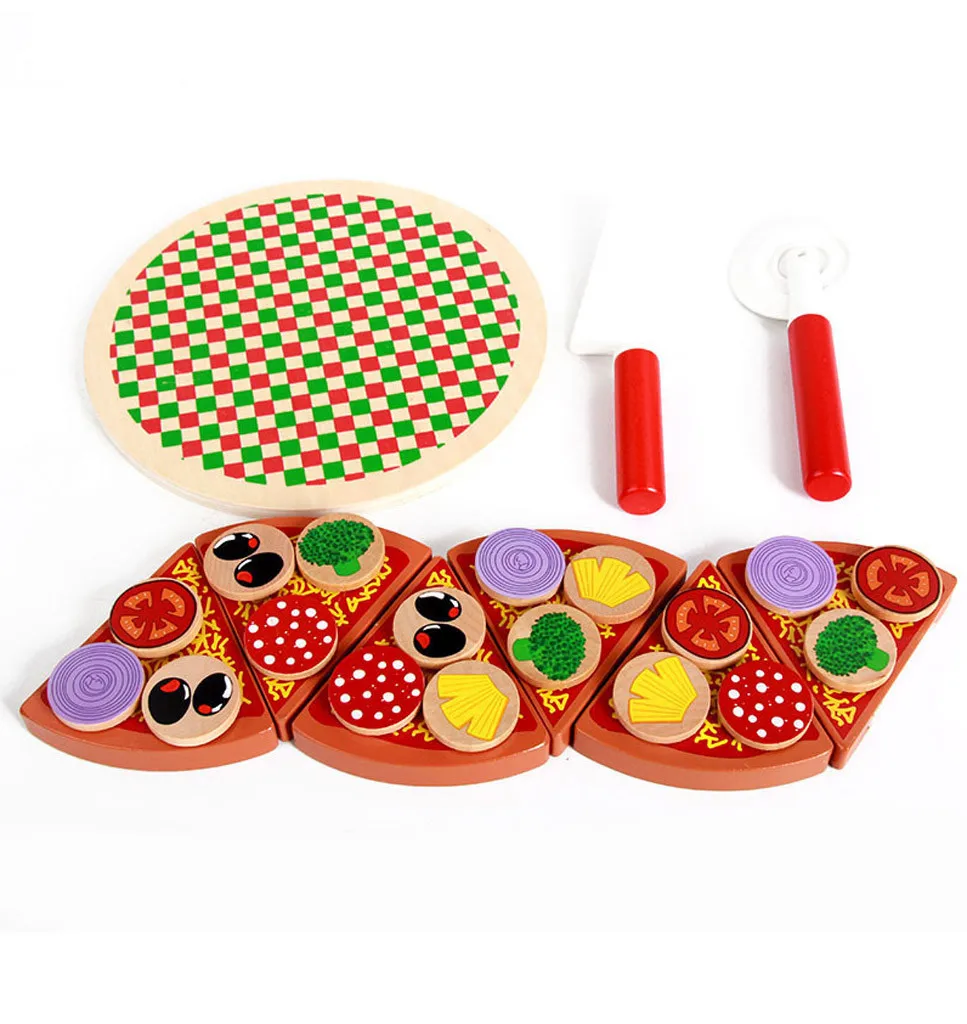 Забавные деревянные игрушки для пиццы детская еда приготовление пищи имитация