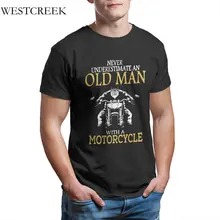 WESTCREEK Wholesale Never underestimate an old man Motorcycle Couples Short Sleeve 100% Casual Cotto
