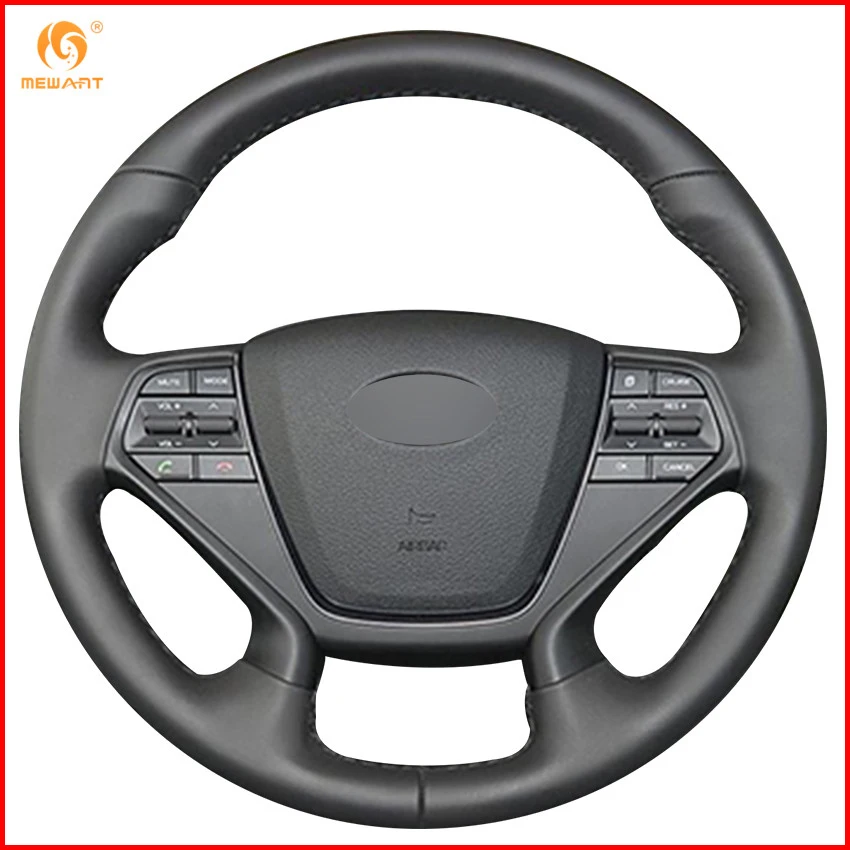 MEWANT черная искусственная кожа фотосессия для Hyundai Sonata 9 2015 2016 (4 спицы) аксессуары