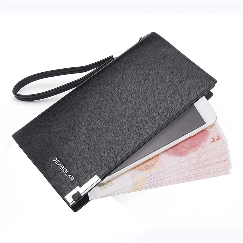 

2020 Fashion Long Wallet Mens Business Slim Wallets PU Leather Male Purse Big Capacity Zipper Money Bag Dollar Purse Card Holder