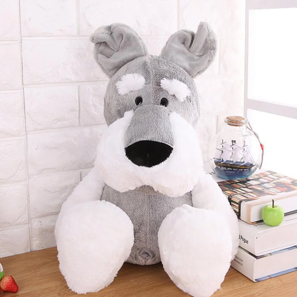 Милая мультяшная маленькая собака шнауцера детская мягкая плюшевая игрушка