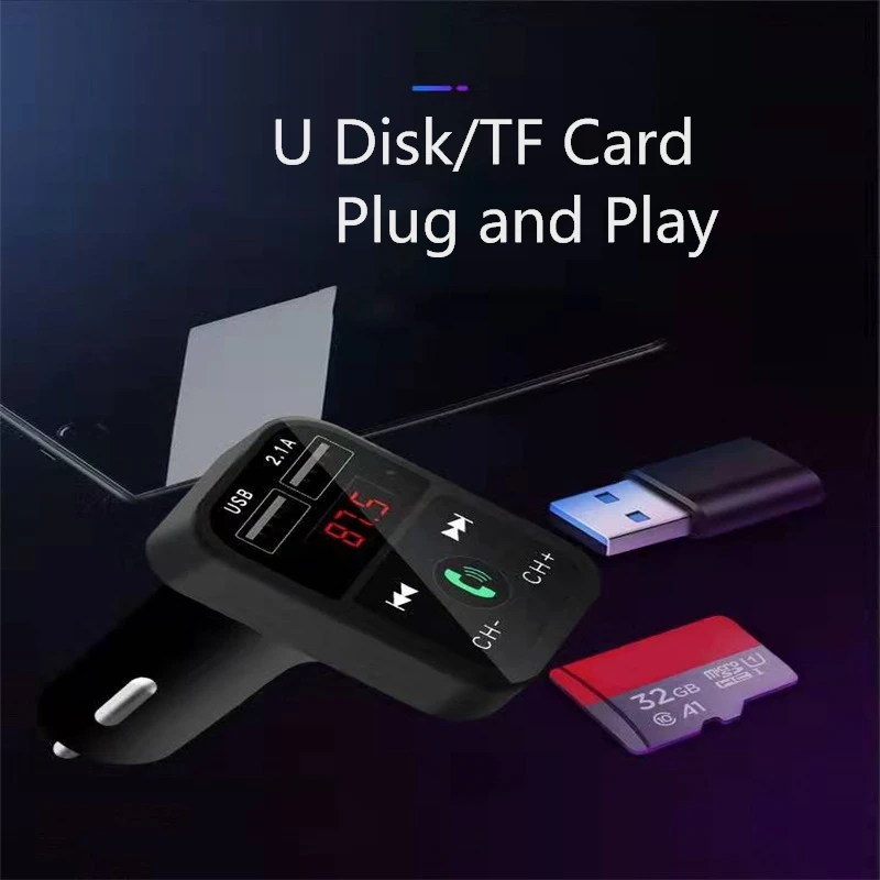 Автомобильный Mp3 Bluetooth 5 0 громкой связи светодиодный экран MP3 музыкальный плеер