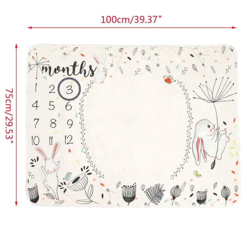 

1 Set Baby Monthly Record Growth Milestone Blanket Newborn Photography Props Kit G99C