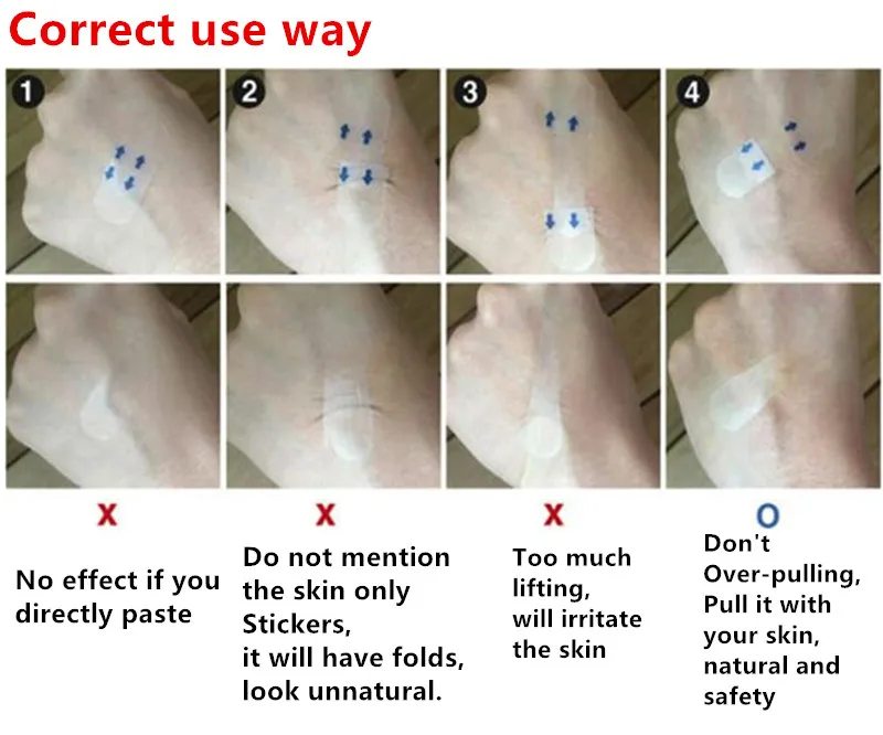 40 шт. невидимые тонкие наклейки для лица линия морщины провисание кожи v образная