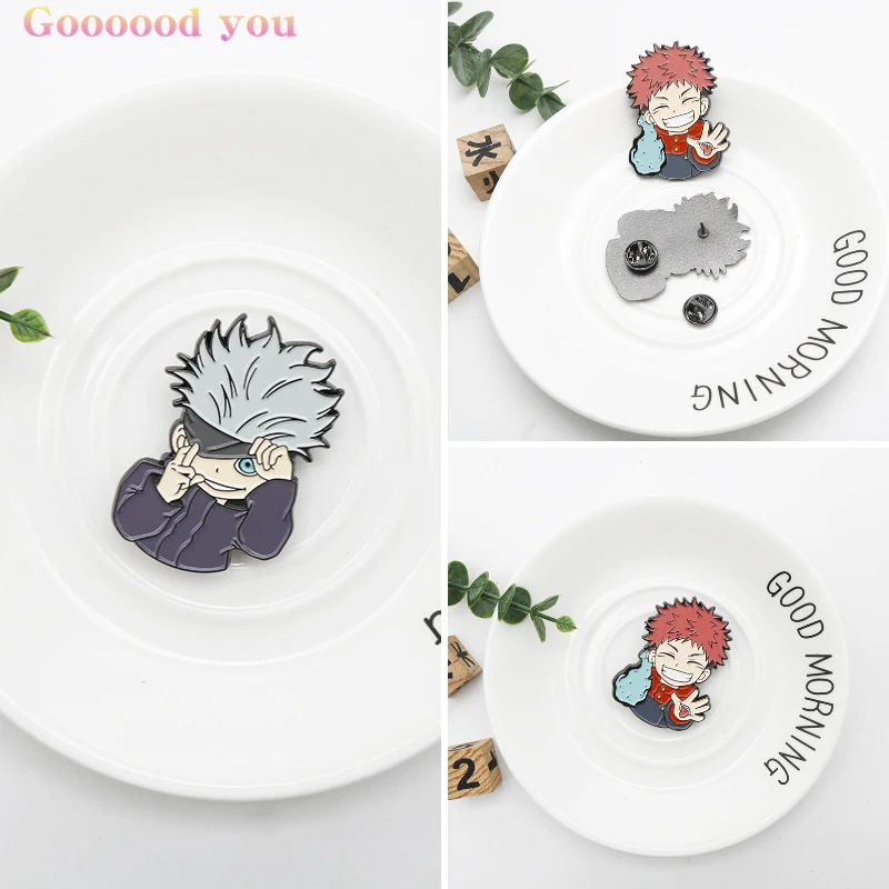 

Anime Keychain Jujutsu Kaisen Alloy Medal Cartoon Figures Brooch Women Backpack Pendants Accessories For Fans Gifts Wholesale