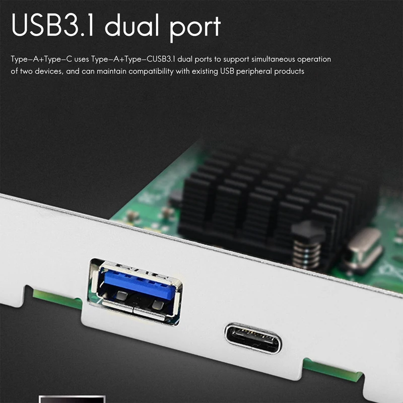 Pci-E к USB3.1 Плата расширения Type-A + Type-C адаптер двойной порт ASM3142 | Компьютеры и офис