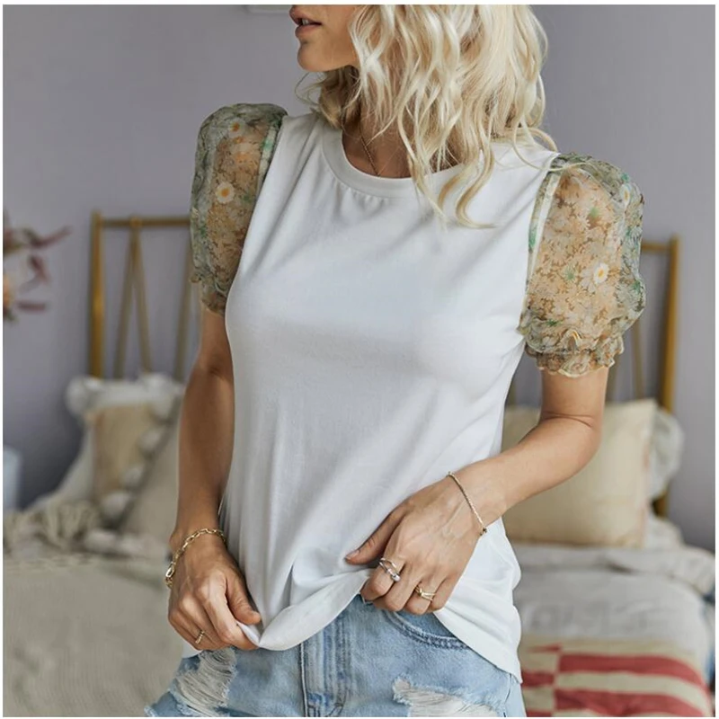 

Women Blouse White Female Tops Chiffon Shirt Summer 2020 Short Sleeve Blusa Feminina Top Ladies Blouse Plus Size R666
