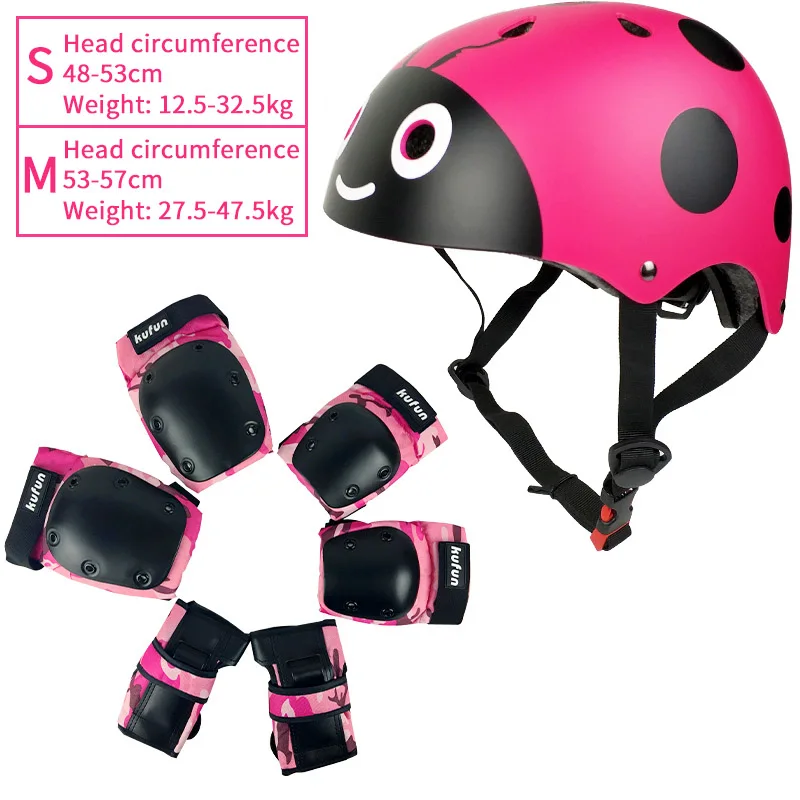 pro pink and jgzrose Kufun 7 шт./компл. Защитное снаряжение спортивный протектор наколенники/налокотники скейтборд для катания на коньках роллерскейт защита запястья - Цвет: pro pink and jgzrose
