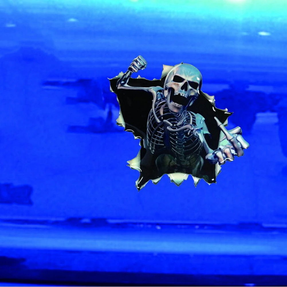 

DIY 3D водостойкая автомобильная наклейка череп автомобильные капоты триллер для багажника Наклейка на заднее окно автомобильные наклейки Ч...