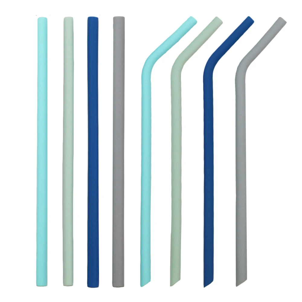 Изогнутые прямые питьевые соломинки пищевой класс складная силиконовая