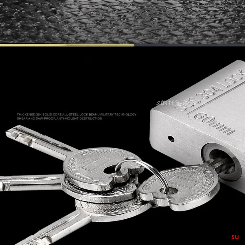 304 Stainless Steel Padlock 30mm Cabinet Outdoor Lock Head Furniture Lock Waterproof Rust-Proof Door Lock small lock