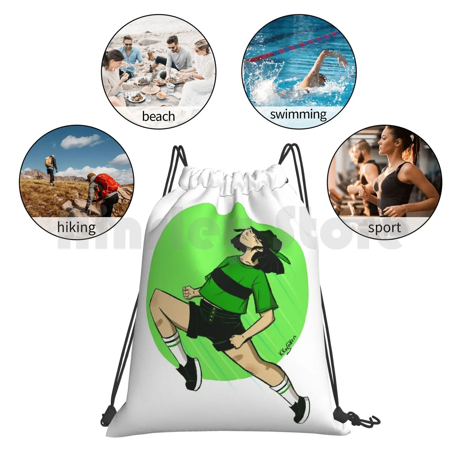 

Buttercup-Ppg Backpack Drawstring Bag Riding Climbing Gym Bag Buttercup Ppg Green Superhero Powers Superhero Girl