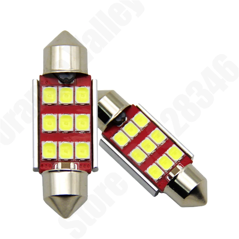 10 шт. c5w led CANBUS 31 36 39 41 мм Festoon C10W 6 лампа 2835 9 SMD 12V для чтения интерьер автомобиля