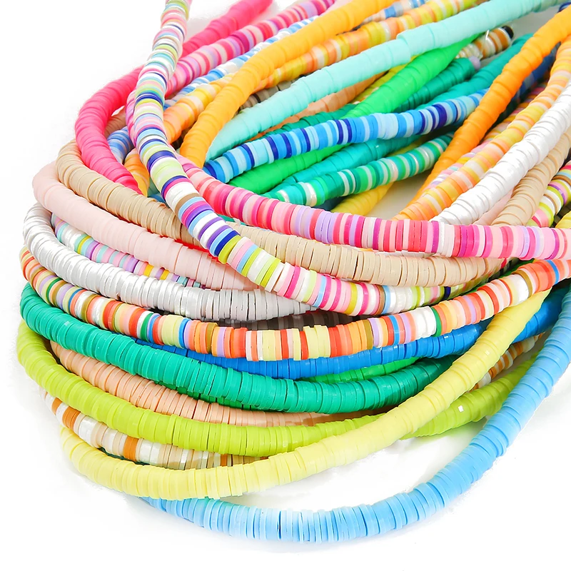 Бусины из полимерной глины круглые плоские 4/6 мм 40 см 350 шт. свободные для