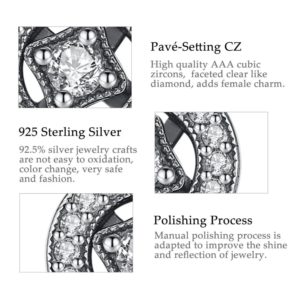 

Eudora 925 Sterling Silver Earring AAA Cubic ZSirconia Stud earring for women Wedding Jewelry Femme Clear CZ earrings CYE105