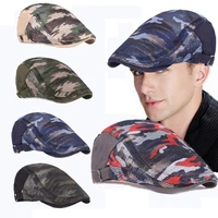 man 5 colors fashion breathable adjustable duckbill caps unisex camouflage mesh beret hats men summer comfortable sunscreen