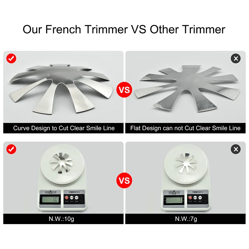 

French Nails Tips Shape Trimmer 7 Style 5 Sizes Easy French Smile Cut V Line Almond Nail Cutter Trimmer French Nails Art Mold