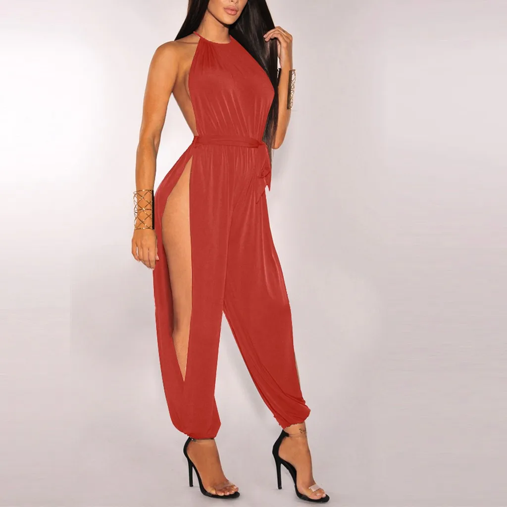 Женский комбинезон модный сексуальный однотонный камзол вечерние вязаные