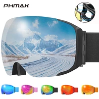 phmax winter ski goggles magnetic double layer anti fog ski glasses anti glare snowboard glasses anti uv protective ski mask
