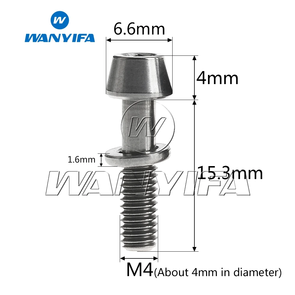Титановый шестигранный винт Wanyifa Boltm4x15.3mm с шайбами для Ritchey C260 7 шт.|stem screw|titanium bicycle