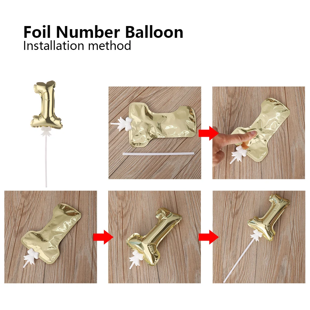 0-9 5-дюймовые золотые серебряные фольгированные шары с цифрами топпер для торта