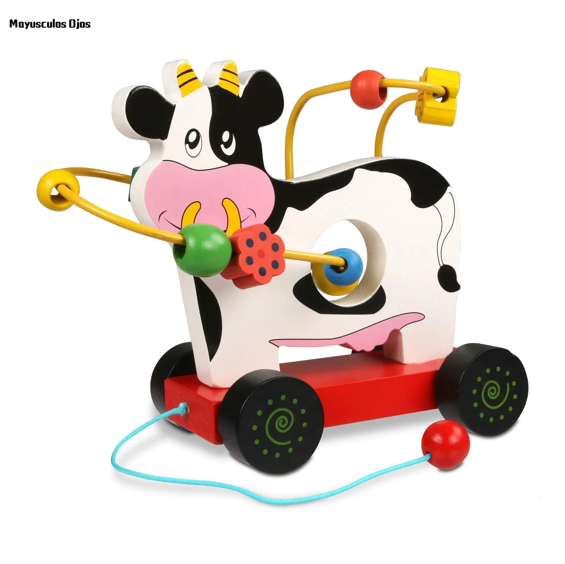 Деревянные детские животные трейлер бусины с резьбой стразы интерактивные