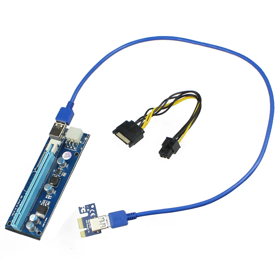 PCI-E Raiser PCI E Express 1X To 16X Riser Card USB 3 0 SATA до 6Pin кабель питания адаптер для расширения