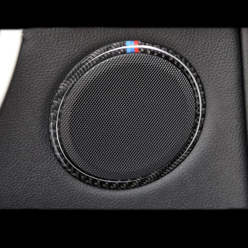 

Accessories For BMW 3 4 Series 3GT F30 F32 F34 F36 Carbon Fiber Car Door Audio Speaker Ring Decorations Loudspeaker Cover Trim
