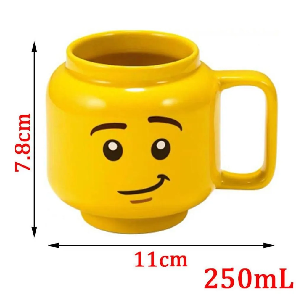 250ml Yellow Smiley Ceramic Mug For Men And Women With Expression Coffee Milk Tea Cup Cartoon Children Christmas Gift - купить по