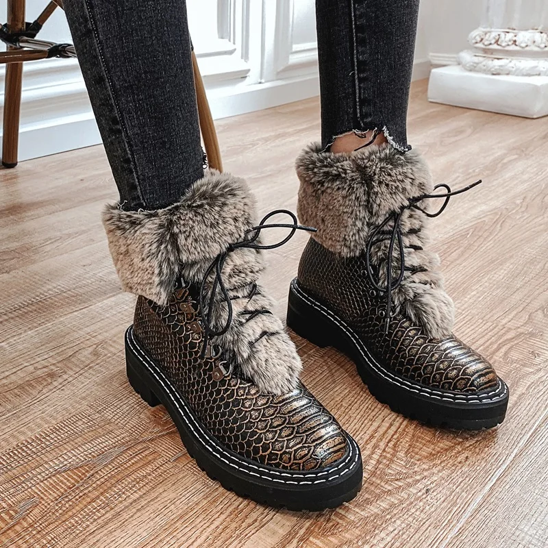 

new 2020 genuine cowhide+print leather snow boots australia style classic women ankle boots women casual shoes warm winter boots