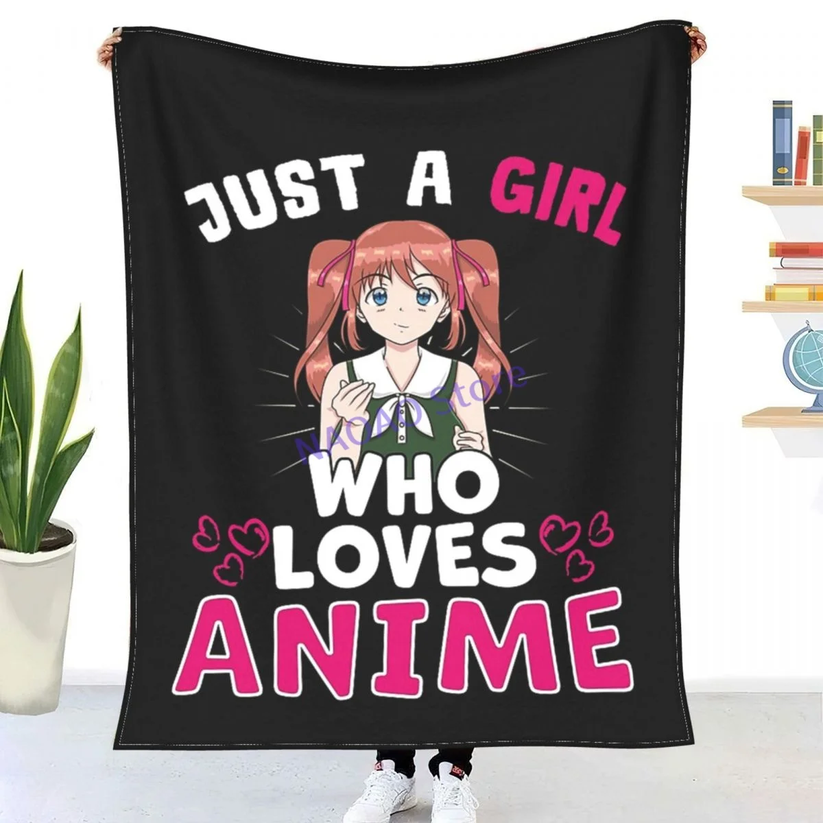 

Kawaii Manga Gift - Just A Girl Who Loves Anime - Cute Anime Throw Blanket Sheets On The Bed, Blanket On The Sofa, Decorative