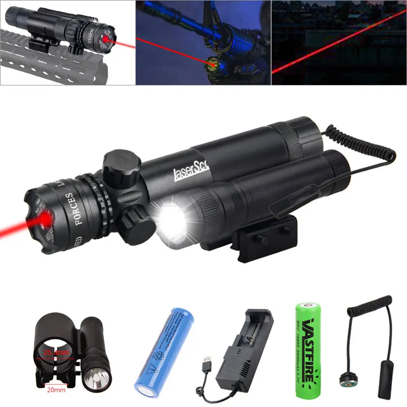 Тактический белый охотничий пистолет с красной/зеленой лазерной точкой 25 4 мм