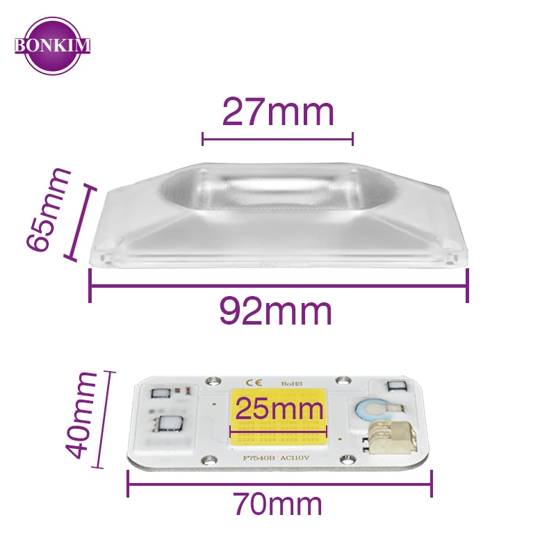 Светодиодная линза смарт чип набор 220V 110V растут светильник теплый белый