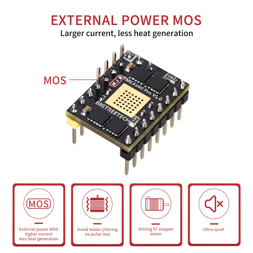 bigtreeteh btt tmc5160 pro v1 1 spi stepper motor driver for octopus pro skr v1 4 mini e3 ender3 upgrade 3d printer parts free global shipping