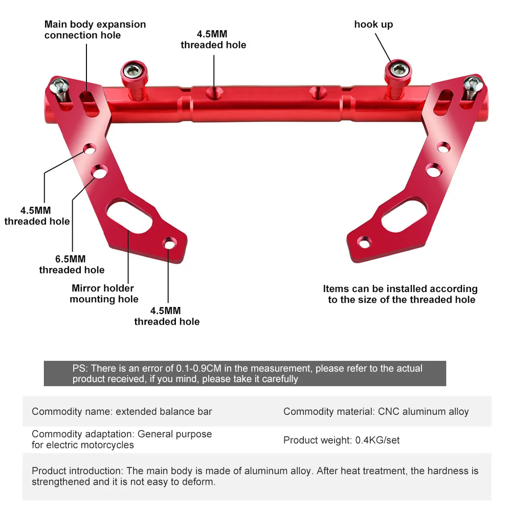

Motorcycle Accessories Motorbike Handlebar Cross-Bar Aluminum Alloy Phone Holder Fixed Bracket Strength Lever Balance Handlebar