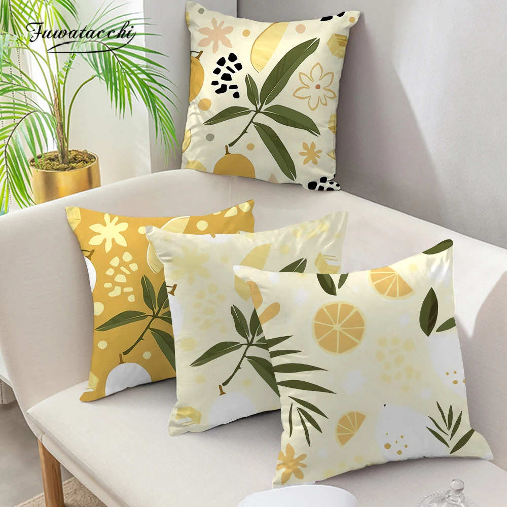 

Fuwatacchi Leaves Flower Floral Cushion Cover 45x45cm Home Decorative Pillow Cover Chair Seat Pillowcase Cushions For Sofa Cover