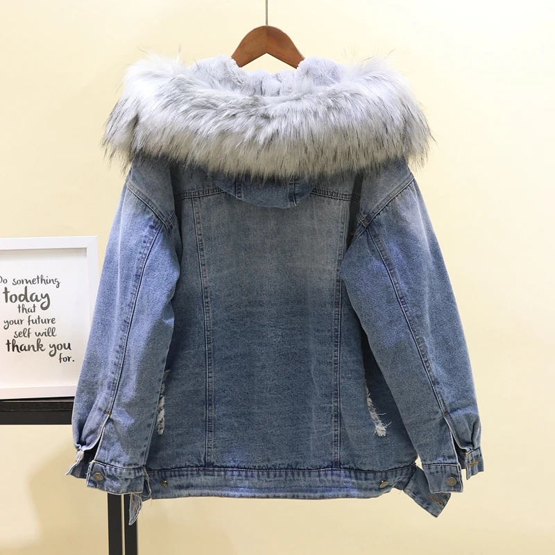 2019 зимняя Свободная Женская парка с капюшоном и большим мехом Толстая теплая