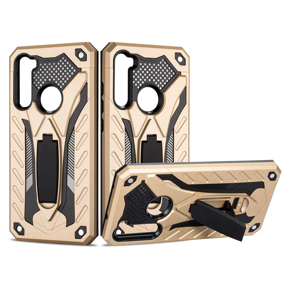 For Redmi Note 8 Pro 7 5 6 4 4X Hard PC+TPU Hybrid Shockproof Armor Case Xiaomi Mi CC9 CC9E/A3 Foldable Stand Holder Cover |