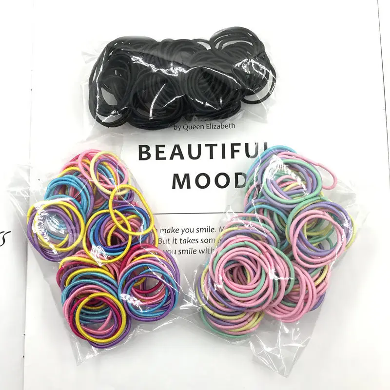 

100pcs/lot 3cm Hair Accessories girls Rubber bands Scrunchy Elastic Hair Bands kids baby Headband decorations ties Gum for hair