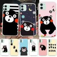 penghuwan japan kawaii kumamon bear newly arrived black cell phone case for iphone 11 pro xs max 8 7 6 6s plus x 5s se xr cover