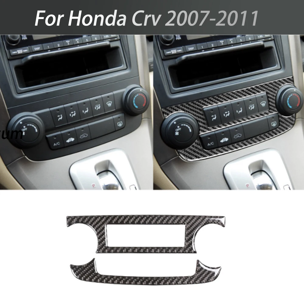 

Для Honda Crv 2007 2008 2009 2010 2011 Автомобильная центральная консоль Ac Cd панель из углеродного волокна наклейка крышка Рамка для украшения интерьера