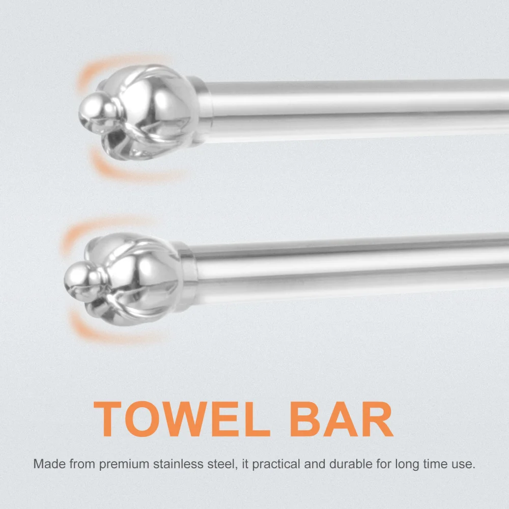 

Wall Mounted Swivel Towel Bar 2 Arms Towel Holder with Crown Shape End